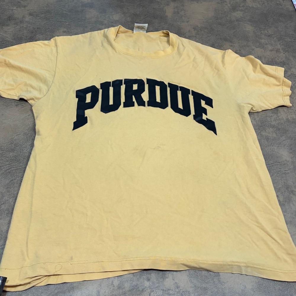 Anvil Purdue T-Shirt Mens XL Yellow Vintage Earth Collection Made in USA 5899